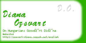 diana ozsvart business card